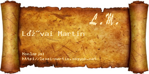 Lévai Martin névjegykártya